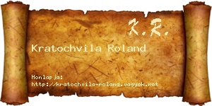 Kratochvila Roland névjegykártya